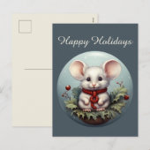 Cartes Pour Fêtes Annuelles Festif Noël ajouter le texte Pays souris (Devant / Derrière)