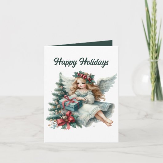 Cartes Pour Fêtes Annuelles Festif Noël Angel ajouter un message (Devant)
