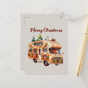 Cartes Pour Fêtes Annuelles Festif Noël aquarelle pain d'épices camper