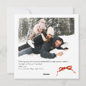 Cartes Pour Fêtes Annuelles Festif Noël Boho Red Bow Ribbon 2 Photo (Dos)