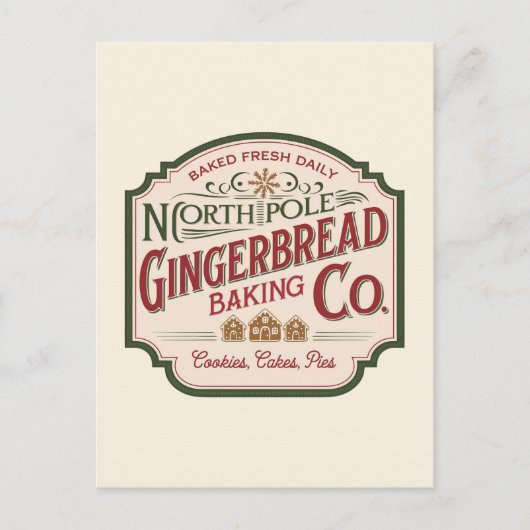 Cartes Pour Fêtes Annuelles Festif Noël entreprise de pain d'épices ajouter le (Devant)