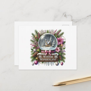 Cartes Pour Fêtes Annuelles Festif Noël merveilleux neige globe