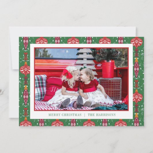 Cartes Pour Fêtes Annuelles Festif ornements de Noël Motif Photo (Devant)