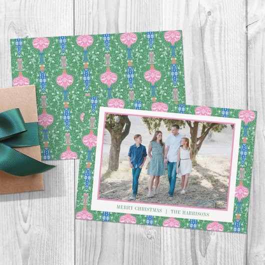 Cartes Pour Fêtes Annuelles Festif ornements de Noël Motif Photo