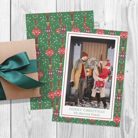 Cartes Pour Fêtes Annuelles Festif ornements de Noël Motif Photo