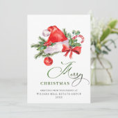 Cartes Pour Fêtes Annuelles Festif Père Noël Casquette Noël Entreprise (Debout devant)