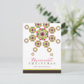 Cartes Pour Fêtes Annuelles Festif Red Green Merriest Christmas Star moderne (Debout devant)
