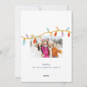 Cartes Pour Fêtes Annuelles Festif renne et lumières Noël typographique (Dos)