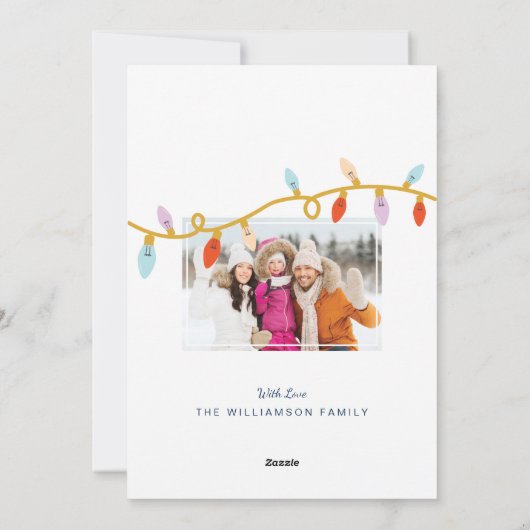 Cartes Pour Fêtes Annuelles Festif renne et lumières Noël typographique (Dos)