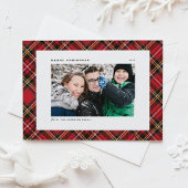 Cartes Pour Fêtes Annuelles Festif Rouge Plaid Motif Joyeux Noël Photo