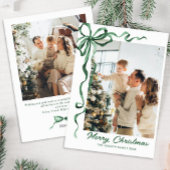 Cartes Pour Fêtes Annuelles Festif Sage vert Noël Bow Ribbon 2 Photo