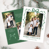 Cartes Pour Fêtes Annuelles Festif Sage vert Noël Bow Ribbon 3 Photo