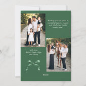 Cartes Pour Fêtes Annuelles Festif Sage vert Noël Bow Ribbon 3 Photo (Dos)