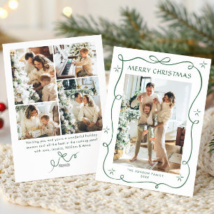 Cartes Pour Fêtes Annuelles Festif Sage vert Noël Bow Ribbon 5 Photo