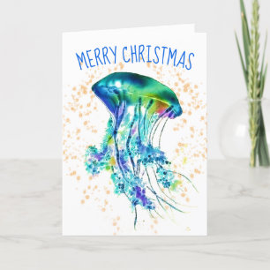 Cartes Pour Fêtes Annuelles Festif Tropical Jellyfish Noël