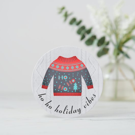 Cartes Pour Fêtes Annuelles Festif Vilain de Noël moche Sweater Vibes (Debout devant)