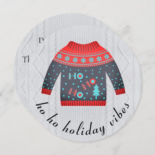 Cartes Pour Fêtes Annuelles Festif Vilain de Noël moche Sweater Vibes (Devant / Derrière)