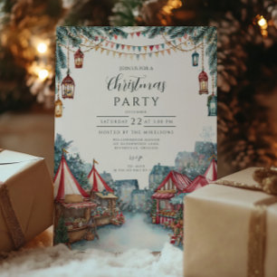 Cartes Pour Fêtes Annuelles Festif Village d'hiver Noël