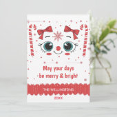 Cartes Pour Fêtes Annuelles Festif Visage Noël - Joyeux et lumineux (Debout devant)