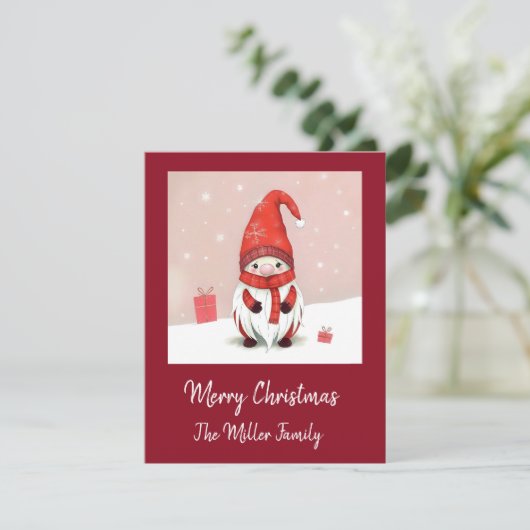 Cartes Pour Fêtes Annuelles Festin de Noël cosy gnome en déguisement (Debout devant)
