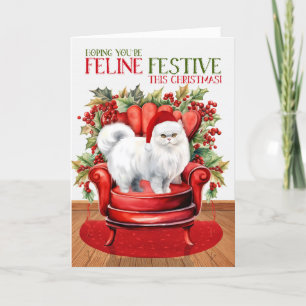 Cartes Pour Fêtes Annuelles Festin de Noël en Perse blanc Fat FELINE