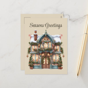 Cartes Pour Fêtes Annuelles Festin Noël aquarelle magasin ajouter le texte Vac