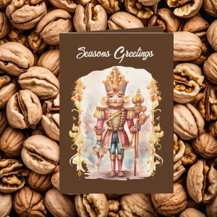 Cartes Pour Fêtes Annuelles Festin Noël aquarelle noisette ajouter du texte