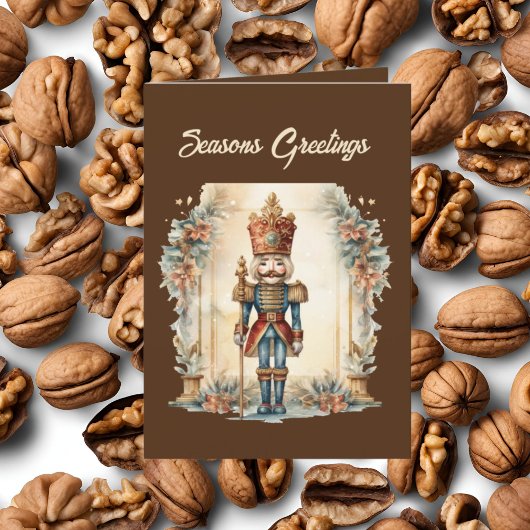 Cartes Pour Fêtes Annuelles Festin Noël aquarelle noisette ajouter du texte