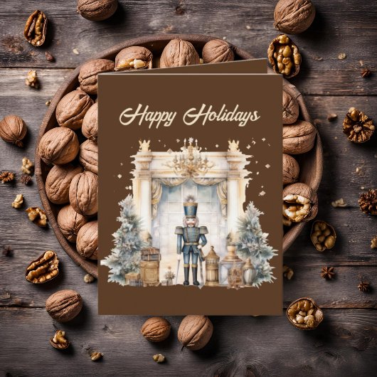 Cartes Pour Fêtes Annuelles Festin Noël aquarelle noisette ajouter du texte