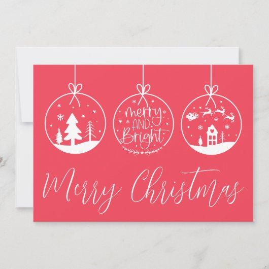 Cartes Pour Fêtes Annuelles Festin Simple Joyeux Noël brillant (Devant)