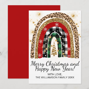 Cartes Pour Fêtes Annuelles Festitic Rustic Plaid Poster de animal Rainbow Par