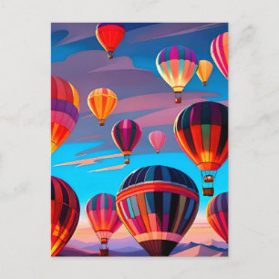 Cartes Pour Fêtes Annuelles Festival de ballons à air chaud de voyage moderne