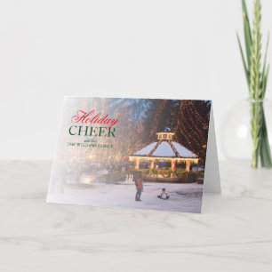 Cartes Pour Fêtes Annuelles Festival de glace avec Snowy Gazebo et City Park