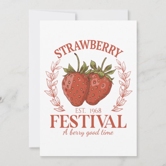 Cartes Pour Fêtes Annuelles Festival de la Fraise (Devant)
