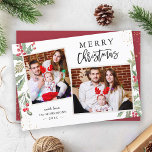 Cartes Pour Fêtes Annuelles Festival de Noël Verdure et baies 2 Photo<br><div class="desc">Envoyez vos souhaits de Noël avec ce Carte photo botanique de Mistletoe d'hiver qui met en vedette la Florale d'Aquarelle et les baies avec un petit Confetti d'or pour mettre en évidence votre message de bienvenue. (1) Pour plus de personnalisation, cliquez sur le lien "customiser plus loin" et utilisez notre...</div>