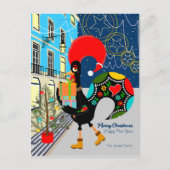 Cartes Pour Fêtes Annuelles Festivals de Noël avec le coq portugais (Devant)