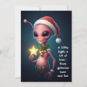 Cartes Pour Fêtes Annuelles Festive Alien with Glowing Star – Cosmic Christmas (Devant)