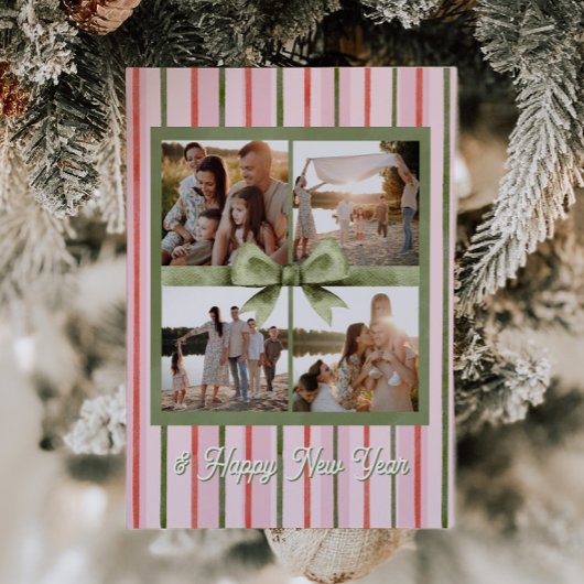 Cartes Pour Fêtes Annuelles Festive Bow Photo Christmas Cards