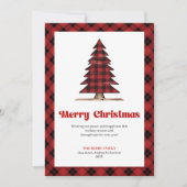 Cartes Pour Fêtes Annuelles Festive Buffalo Check Christmas Tree Greeting Card (Devant)