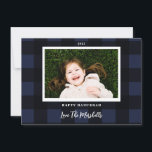 Cartes Pour Fêtes Annuelles Festive Buffalo Plaid Navy Hanoukka Photo de vacan<br><div class="desc">Motif de buffle festif avec couleur modifiable; Photo(s) avec la permission du photographe Mariage de Leeds,  John Hope. Visitez-le à http://www.johnhopephotography.com</div>