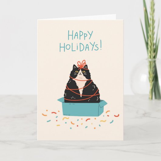 Cartes Pour Fêtes Annuelles Festive Cat Holiday (Devant)