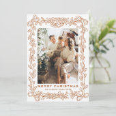 Cartes Pour Fêtes Annuelles Festive Christmas Boho Beige Bow Ribbon 5 Photo (Debout devant)