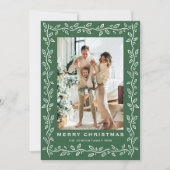 Cartes Pour Fêtes Annuelles Festive Christmas Sage Green Bow Ribbon 3 Photo (Devant)