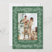 Cartes Pour Fêtes Annuelles Festive Christmas Sage Green Bow Ribbon 3 Photo (Devant)