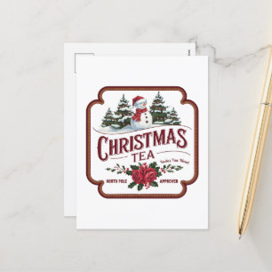 Cartes Pour Fêtes Annuelles Festive Christmas tea ajouter un message