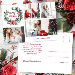 Cartes Pour Fêtes Annuelles Festive Colorful Christmas Wreath Photo Collage