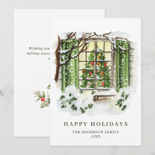 Cartes Pour Fêtes Annuelles Festive Country House Maison de Noël Salutation