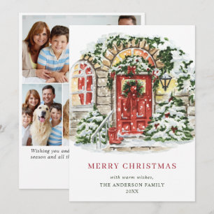Cartes Pour Fêtes Annuelles Festive Country House Noël Salutation 4 Photo