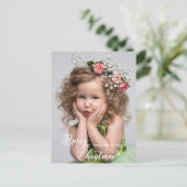 Cartes Pour Fêtes Annuelles Festive Custom Merry Christmas Script Photo (Debout devant)