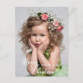Cartes Pour Fêtes Annuelles Festive Custom Merry Christmas Script Photo (Devant)